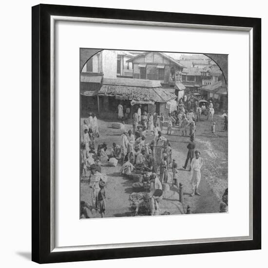 A Market in Ahmedabad, India, 1902-BL Singley-Framed Photographic Print