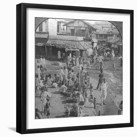 A Market in Ahmedabad, India, 1902-BL Singley-Framed Photographic Print