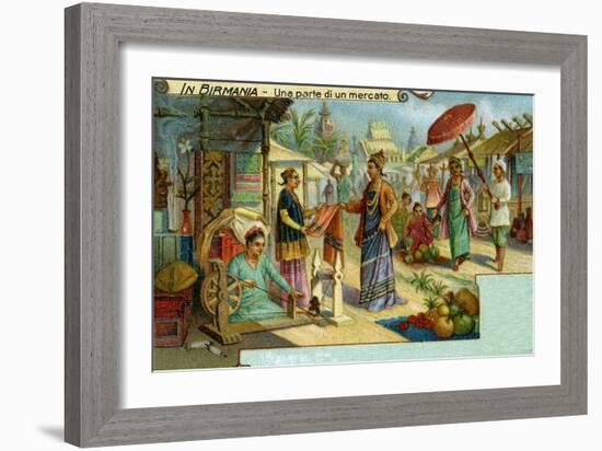 A Market in Burma-null-Framed Giclee Print