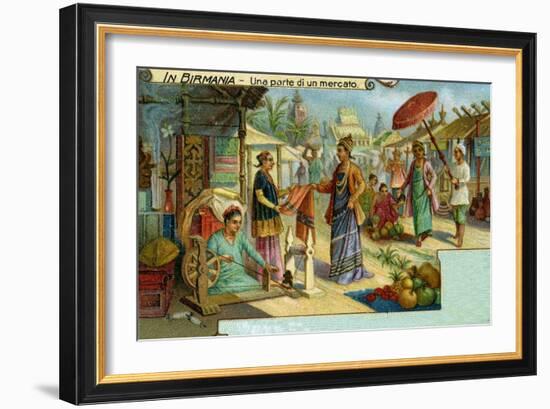 A Market in Burma-null-Framed Giclee Print