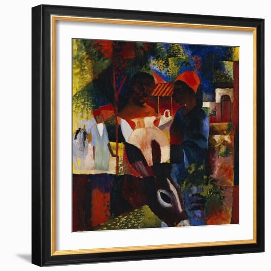 A Market in Tunis, 1914-Auguste Macke-Framed Giclee Print