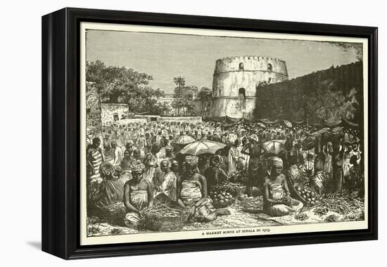 A Market Scene at Sofala in 1505-null-Framed Premier Image Canvas