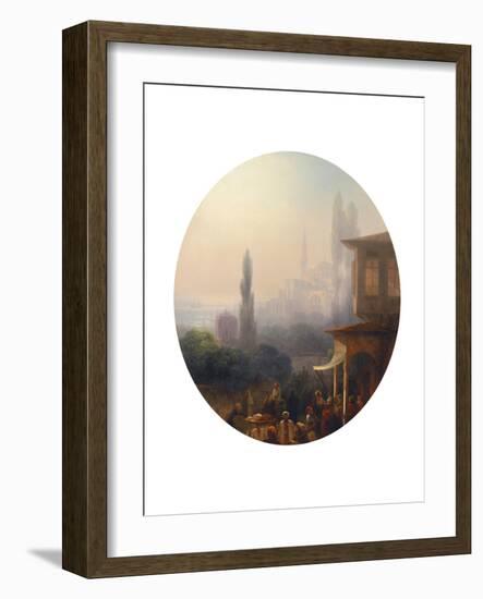 A Market Scene in Constantinople, with the Hagia Sophia Beyond, 1860-Ivan Konstantinovich Aivazovsky-Framed Giclee Print