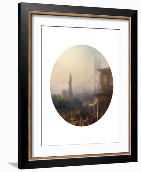 A Market Scene in Constantinople, with the Hagia Sophia Beyond, 1860-Ivan Konstantinovich Aivazovsky-Framed Giclee Print