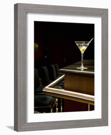 A Martini with an Olive on a Bar-Alexandre Oliveira-Framed Photographic Print