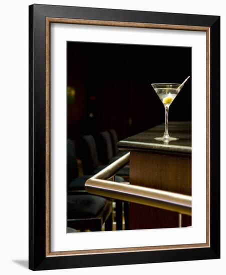 A Martini with an Olive on a Bar-Alexandre Oliveira-Framed Photographic Print