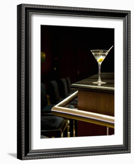 A Martini with an Olive on a Bar-Alexandre Oliveira-Framed Photographic Print
