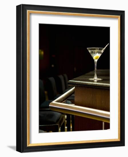 A Martini with an Olive on a Bar-Alexandre Oliveira-Framed Photographic Print