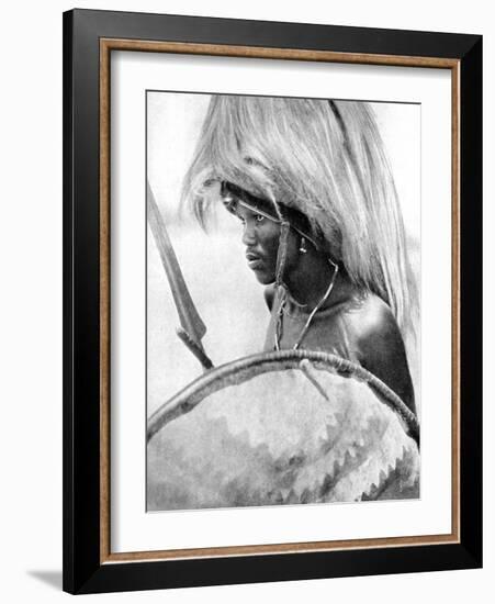 A Masai Warrior, Africa, 1936-null-Framed Giclee Print