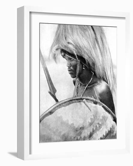 A Masai Warrior, Africa, 1936-null-Framed Giclee Print