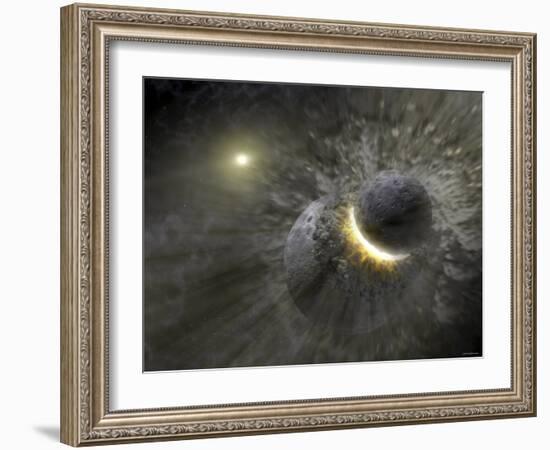 A Massive Collision of Objects Smashed Together to Create the Dust Ring Around the Nearby Star Vega-Stocktrek Images-Framed Photographic Print