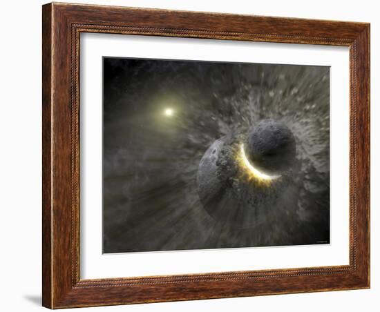 A Massive Collision of Objects Smashed Together to Create the Dust Ring Around the Nearby Star Vega-Stocktrek Images-Framed Photographic Print