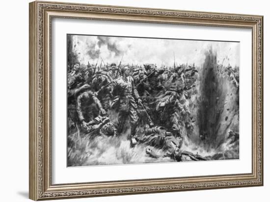 A Massive German Attack on the British Front, World War I, 1914-Arthur C Michael-Framed Giclee Print