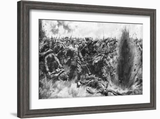 A Massive German Attack on the British Front, World War I, 1914-Arthur C Michael-Framed Giclee Print