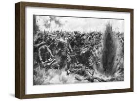 A Massive German Attack on the British Front, World War I, 1914-Arthur C Michael-Framed Giclee Print