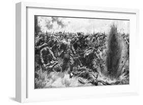A Massive German Attack on the British Front, World War I, 1914-Arthur C Michael-Framed Giclee Print