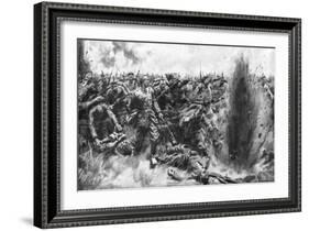 A Massive German Attack on the British Front, World War I, 1914-Arthur C Michael-Framed Giclee Print