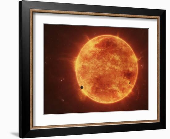 A Massive Red Dwarf Consuming Planets Within it's Range-Stocktrek Images-Framed Photographic Print