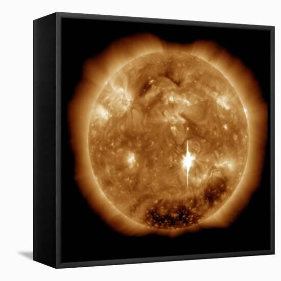A Massive X-Class Solar Flare Erupts on the Sun-Stocktrek Images-Framed Premier Image Canvas
