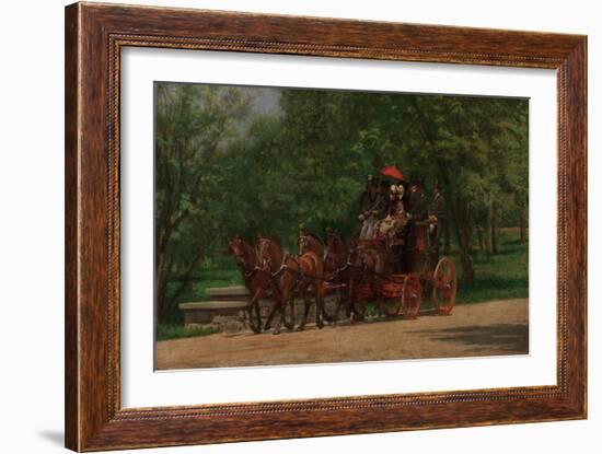 A May Morning in the Park (The Fairman Rogers Four-In-Hand), 1879-80 (Oil on Canvas)-Thomas Cowperthwait Eakins-Framed Giclee Print