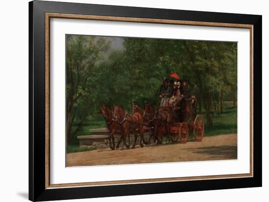 A May Morning in the Park (The Fairman Rogers Four-In-Hand), 1879-80 (Oil on Canvas)-Thomas Cowperthwait Eakins-Framed Giclee Print