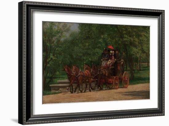 A May Morning in the Park (The Fairman Rogers Four-In-Hand), 1879-80 (Oil on Canvas)-Thomas Cowperthwait Eakins-Framed Giclee Print