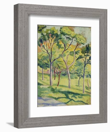 A Meadow with Trees, 1910-August Macke-Framed Giclee Print