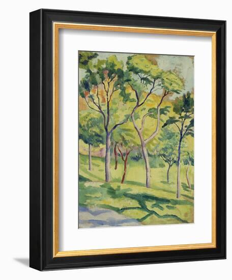 A Meadow with Trees, 1910-August Macke-Framed Giclee Print