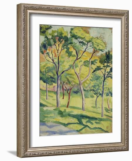 A Meadow with Trees, 1910-August Macke-Framed Giclee Print