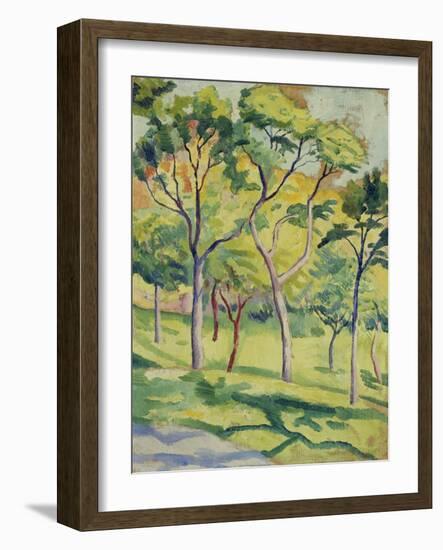 A Meadow with Trees, 1910-August Macke-Framed Giclee Print