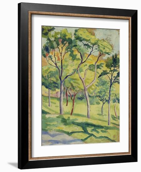 A Meadow with Trees, 1910-August Macke-Framed Giclee Print