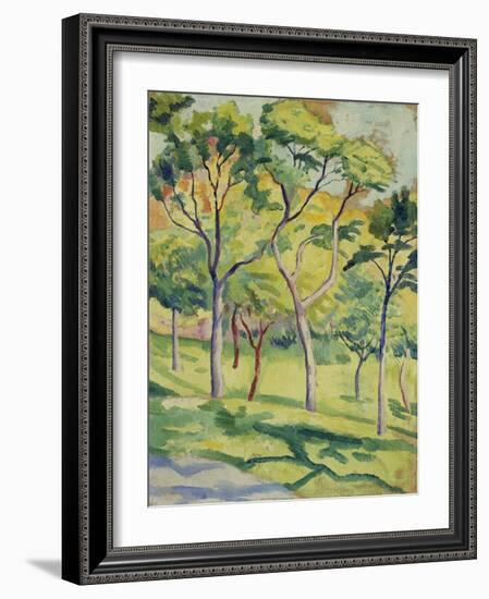 A Meadow with Trees, 1910-August Macke-Framed Giclee Print