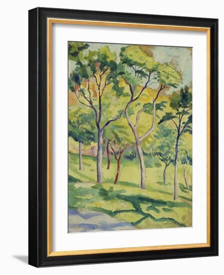 A Meadow with Trees, 1910-August Macke-Framed Giclee Print