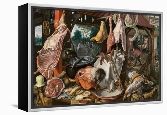 A Meat Stall with the Holy Family Giving Alms, 1551-Pieter Aertsen-Framed Premier Image Canvas