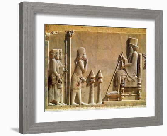 A Median Officer Paying Homage to King Darius I (circa 550-486 BC) from the Treasury, circa 515 BC-null-Framed Giclee Print