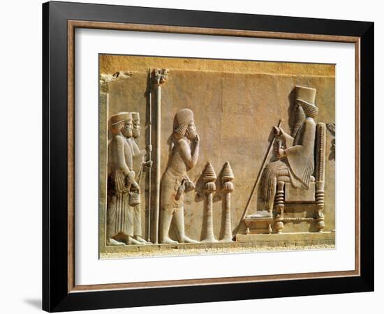 A Median Officer Paying Homage to King Darius I (circa 550-486 BC) from the Treasury, circa 515 BC-null-Framed Giclee Print