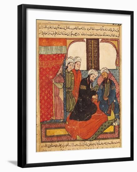 A Medical Consultation, from "The Book of Kalila and Dimna" from "The Fables of Bidpay"-null-Framed Giclee Print