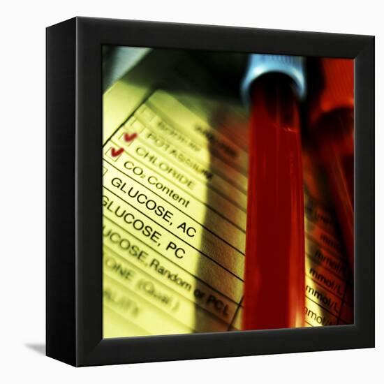 A Medical Test Checklist with Test Vials-null-Framed Premier Image Canvas