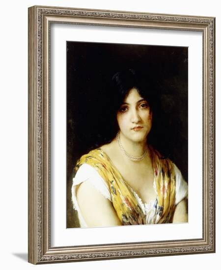 A Mediterranean Beauty-Eugen Von Blaas-Framed Giclee Print