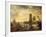 A Mediterranean Harbour Scene at Sunset-Claude Joseph Vernet-Framed Giclee Print