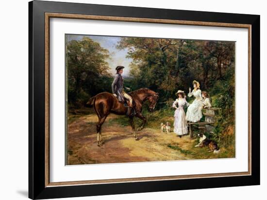 A Meeting by a Stile-Heywood Hardy-Framed Giclee Print