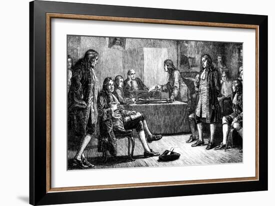 A Meeting of the Royal Society in Crane Court, Fleet Street, London, 18th Century-null-Framed Giclee Print