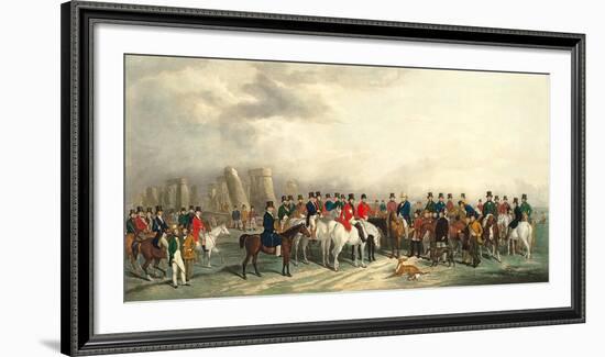 A Meeting of the Welsh Beagling Hounds at Stonehenge-William Barraud-Framed Premium Giclee Print