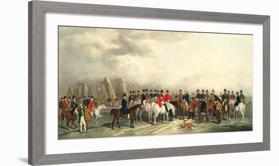 A Meeting of the Welsh Beagling Hounds at Stonehenge-William Barraud-Framed Premium Giclee Print