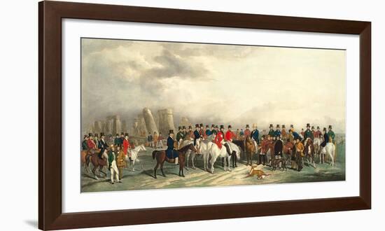 A Meeting of the Welsh Beagling Hounds at Stonehenge-William Barraud-Framed Premium Giclee Print