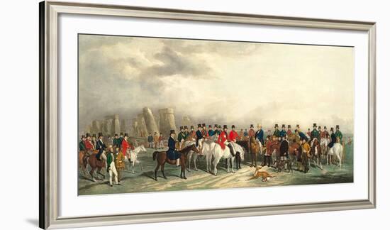 A Meeting of the Welsh Beagling Hounds at Stonehenge-William Barraud-Framed Premium Giclee Print