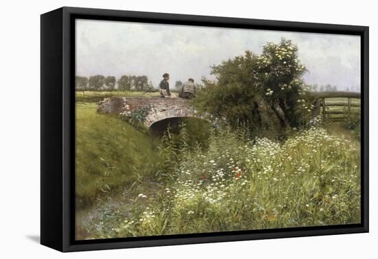 A Meeting on the Bridge-Emile Claus-Framed Premier Image Canvas