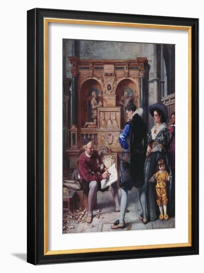 A Meeting with the Architect, 1866 (W/C on Paper)-Edward Killingworth Johnson-Framed Giclee Print