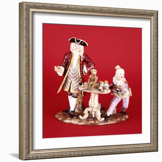 A Meissen Porcelain Group of the Quack Doctor and Harlequin, 19th Century-Meissen-Framed Giclee Print