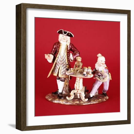 A Meissen Porcelain Group of the Quack Doctor and Harlequin, 19th Century-Meissen-Framed Giclee Print